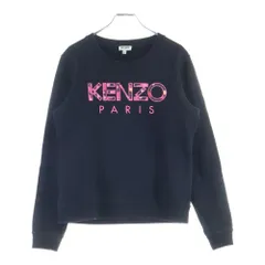 KENZO (ケンゾー) Flower Logo Sweatshirts 花柄ロゴ スウェットトレーナー ブラック F962SW707962 レディース