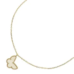 Van Cleef & Arpels (ヴァンクリーフアンドアーペル) スウィートパピヨン マザーオブパール チェーンペンダントネックレス イエローゴールド Au750YG VCARF69300