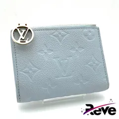 ルイヴィトン モノグラム アンプラント ポルトフォイユ リサ オランプ ブルー 二つ折り財布 コンパクト