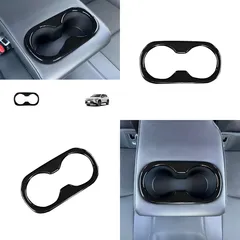 【送料無料】トヨタ TOYOTA カローラクロス Corolla Cross 2025～2026年式 リアカップホルダーリング ドリンクホルダーモール 後席用 ABS 1点 ピアノブラック 光沢UP キズ防止 防汚 耐摩耗 専用設計 取付簡単 内装