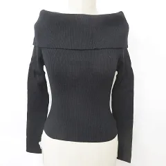 グレイル GRL ニット プルオーバー 長袖 オフタートル 黒 ブラック S