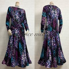 新品 社交ダンス スカート ミディアム丈 短め ワイン 赤 ワルツ