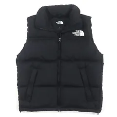 美品▼THE NORTH FACE ザ・ノースフェイス ND92338 Nuptse Vest ヌプシ ロゴ刺繍 フード入り ジップアップ ジレ ダウンベスト ブラック M 正規品 メンズ