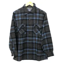 □□60s PENDLETON シャツ ボードシャツ SIZE M 古着 チェック ブラック×ネイビー