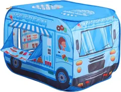 cocoriko キッズテント ワンタッチ 収納袋付き ボールプール プレイハウス 折りたたみ 子供用テント 室内 (アイスクリーム屋さん（ブルー）,  子供用標準サイズ)