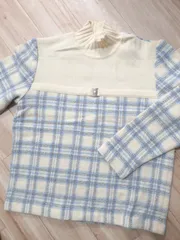 y2k クレージュ courreges ヴィンテージ デカロゴ 刺繍 ニット クレージュ 長袖ニットセーター ビッグロゴ刺繍 モックネック メリノ