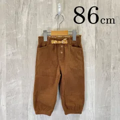 ap11399 OBAiBi オバイビ BABY ベビー パンツ 80 23M 86cm ブラウン 茶色 イージーパンツ リボン コーデュロイ 暖かい 秋冬 23ヶ月 OBAÏBI