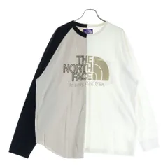 THE NORTH FACE PURPLE LABEL (ノースフェイスパープルレーベル) High Bulky Jersey L/S Logo Tee 再構築 ヘビーオンス 長袖Tシャツ ロンT ホワイト/ベージュ NT3205N