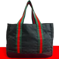 極 美品 GUCCI グッチ ドッグキャリー シェリーライン GG 柄 キャンバス レザー 本革 トートバッグ ハンドバッグ ブラック 86905