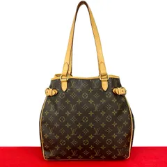 極 美品 LOUIS VUITTON ルイヴィトン バティニョール ヴェルティカル モノグラム レザー トートバッグ セミ ショルダーバッグ 茶 173-7