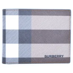 BURBERRY (バーバリー) E-CANVAS MS CC BILL COIN 8052802 ジャイアントノバチェック レザーカードケース 2つ折り財布 ブラウン