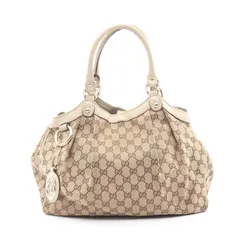 グッチ GUCCI ハンドバッグ スーキー GGキャンバス 211944 べ-ジュ キャンバス レザー スーキー GGキャンバス ハンド レディース Used B