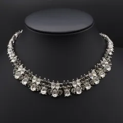 L247 MONET モネ ネックレス 大ぶり ダイアモンド風 シルバー デザイン コスチュームジュエリー