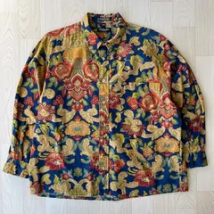 Christian Dior Monsieur シンガポール製 ネイビー コットン 花柄 シャツ 柄シャツ 総柄 派手 レトロ デザインシャツ