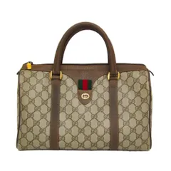 グッチ(Gucci) インターロッキングG 40.02.007 レディース,メンズ GGスプリーム,レザー ボストンバッグ,ハンドバッグ ベージュ,ブラウン