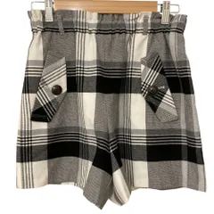 美品 BURBERRY BLUE LABEL バーバリーブルーレーベル チェック ショートパンツ サイズ38 ブラック ホワイト レディース 古着 中古 USED