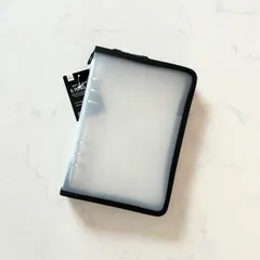 新品 6リングファイル 黒 ブラック A5 DAISO ダイソー SNS バズり コレクションファイル 推しグッズ 収納 シール帳に シールブックに 書類整理 オフィス