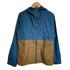 良品 THE NORTH FACE ノースフェイス コンパクトジャケット ジップアップ ナイロンパーカー M ブルー ブラウン レディース 古着 中古 USED