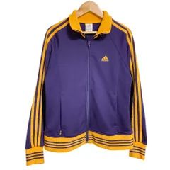 美品 00's 万国旗タグ adidas アディダス ジャージ ジョグトップ トラックジャケット M パープル レディース 古着 中古 USED