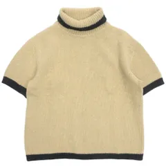 美品 DOLCE&GABBANA ドルチェ&ガッバーナ D＆G ドルガバ ニット セーター カットソー 半袖 タートルネック ベージュ レディース 古着 中古 USED