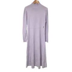 美品 22AW TOCCA トッカ カシミヤブレンド パール ハイネック ニット ワンピース Mサイズ ライトパープル レディース 古着 中古 USED