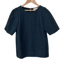 美品 STELLA McCARTNEY ステラマッカートニー 千鳥チェック バックファスナーブラウス 38サイズ ネイビー ブラック レディース 古着 中古 USED