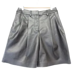 美品 H＆M EDITION エイチアンドエムエディション ビーガンレザー ハーフパンツ ショートパンツ 34 ブラック レディース 古着 中古 USED