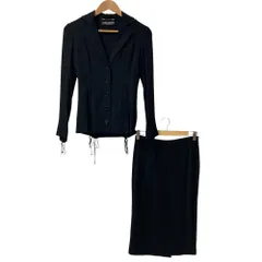 美品 DOLCE&GABBANA ドルチェ＆ガッバーナ シルク ジャケット スカート セットアップ サイズ38 ブラック レディース 古着 中古 USED