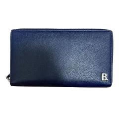 良品 BALENCIAGA バレンシアガ レザー ラウンドファスナー ロングウォレット 長財布 601352 ネイビー メンズ レディース 古着 中古 USED 良品 BALENCIAGA バレンシアガ レザー ラウンドファスナー ロング