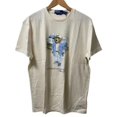 未使用 POLO by RALPH LAUREN ポロラルフローレン CLASSIC FIT ポロベア ショートスリーブ Tシャツ サイズM アイボリー メンズ 古着 中古 USED