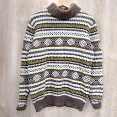 【417EDIFICE】タートルネックニットセーター 北米 古着　冬服　メンズのサムネイル