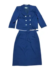 【一点物】LEILIAN レリアン セットアップ スカート ブルー レディース 7サイズ D7