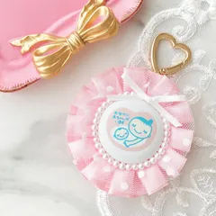 ピンクマタニティロゼット　チュールロゼットマタニティマーク　ハンドメイド　キーホルダー　お守り　マタニティ