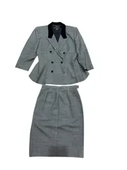 【一点物】LEILIAN レリアン セットアップ スカート グレー レディース 9サイズ D7