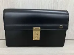 dunhill オックスフォード セカンドバッグ クラッチバッグ ダイヤル錠 ダイヤルロック レザー ブラック 黒 ダンヒル メンズバッグ