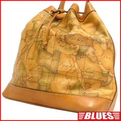 PRIMA CLASSE プリマクラッセ ショルダーバッグ イタリア製 巾着 斜め掛け レディース 革 クロスボディバッグ 茶 キャメル 地図柄 ショルダーバッグ一覧←SEULB屋着古← NR4763