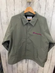 champion チャンピオン C3-W609 コーチジャケット 刺繍プリント カーキ ラグランスリーブ仕様 全体的に使用感有り Mサイズ