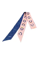 CHANEL シャネル シルク スカーフ ヘアバンド COCO ピンク×ブルー 管理番号：10573