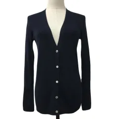 セオリーリュクス theory luxe カーディガン ニット Vネック リブ 無地 ウール 長袖 038 紺 ネイビー