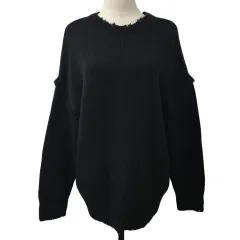 シンプリシテェ SIMPLICITE セーター ニット ラウンドネック 無地 長袖 F 黒 ブラック