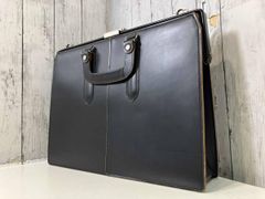 青木鞄 AOKI ブリーフケース ビジネスバッグ ブラック レザー 本革 鍵