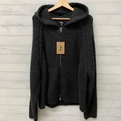 STUSSY ステューシー ジップアップニットパーカー CHUNKY SWATER ZIP HOOD Black XLサイズ タグ付き 美品  24F117200