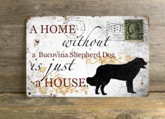 【bucovina shepherd dog/ブコビナ・シェパード・ドッグ】 メタルプレート メッセージ 犬 雑貨 グッズ アート ポスター おしゃれ インテリア 壁飾り アンティーク風 100