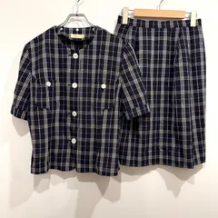 ヴィンテージ Burberrys セットアップ ノーカラー ネイビー チェック ネイビー 7AR【送料込み】