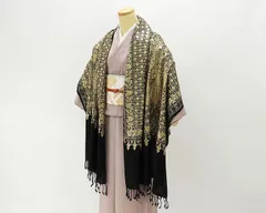 ストール カシミール刺繍 刺繍ショール 大判 シルク 羽織物 ショール 新品 u1021