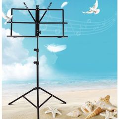 譜面台  折りたたみ式 折り畳み  伸縮自在　軽量 楽譜スタンド スチール製　高さ調節可能　持ち運び　 譜面台 ソフトケース付