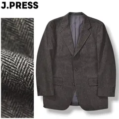 ジェイプレス J.PRESS 段返り 3B シングル テーラード ジャケット ブレザー 背抜き ノッチドラペル センターベント M相当 ヘリンボーン柄 グレー クラシカル トラッド ビジカジ フォーマル 紳士 メンズ