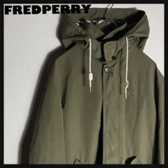 【美品】FRED PERRY モッズコート 裏地ストライプ フード取り外し可 S