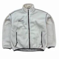 コロンビア フリースジャケット メンズ S ホワイト ジップアップ アメリカ製 白 シンプル