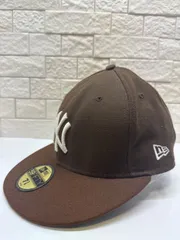 S00382 NEWERA｜キャップ｜ウール100％｜無地｜刺繍入｜ブラウン｜不明｜高さ16.5｜頭囲61｜つば6.5｜メンズ｜レギュラー古着｜Y2K｜90S｜古着｜フォロー割のサムネイル